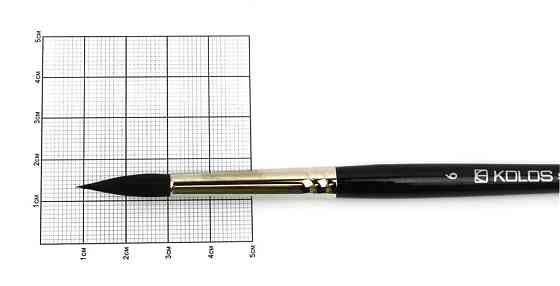 Пензель білка кругла Classic 3049R № 6 коротка ручка KOLOS Київ