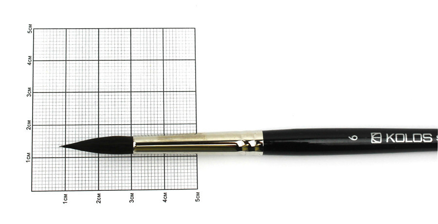 Пензель білка кругла Classic 3049R № 6 коротка ручка KOLOS Київ - фото 2