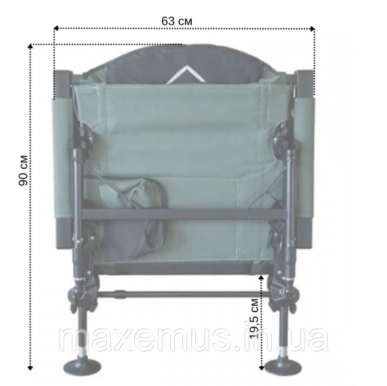 Карповое кресло раскладное для рыбалки Bonro B2 2 темно-зеленое (до 150 кг, спинка 180°) Мостиска - изображение 11