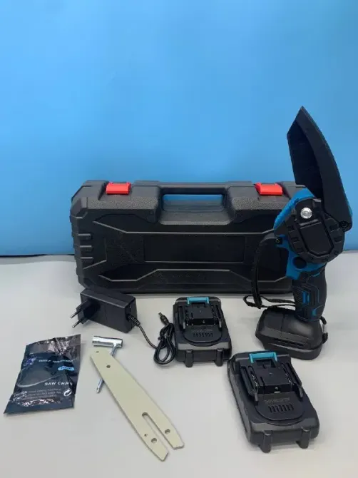 Аккумуляторная цепная мини-пила6 inch Electric SAW BLUE кейсом / 2 аккумулятора 4А/ч 8644 Коломыя - изображение 1