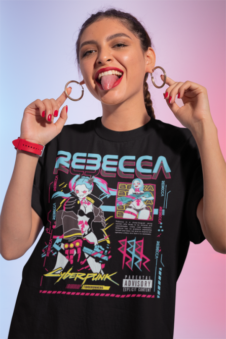 Футболка аниме Кйберпунк Ваифу Аниме Ретро оверсайз (S/M/L) Черний AnimeJ0663 Днепр - изображение 2