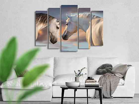 Модульна картина у вітальню / спальню Пара ніжних коней Art-465_5 ( 80х118см ) Київ