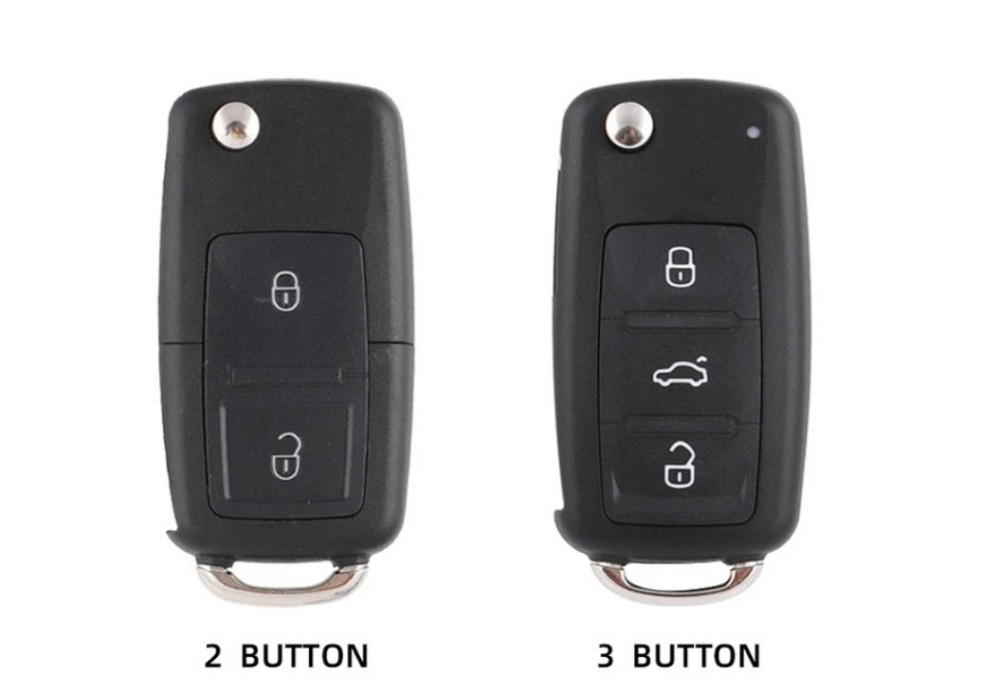 Захисний чохол для автомобільного ключа Volkswagen на 2 і 3 кнопки Чорний із золотом на 3 кнопки Смела - изображение 3