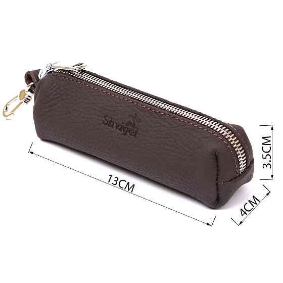 Матова шкіряна ключниця Shvigel 16545 Коричневий Київ