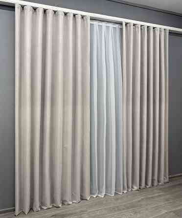 Комплект готових штор VR-Textil Блекаут двосторонній ASHEN NIGHT № 1842ш Попелястий 200х270 см 2 шт (32-205) Київ