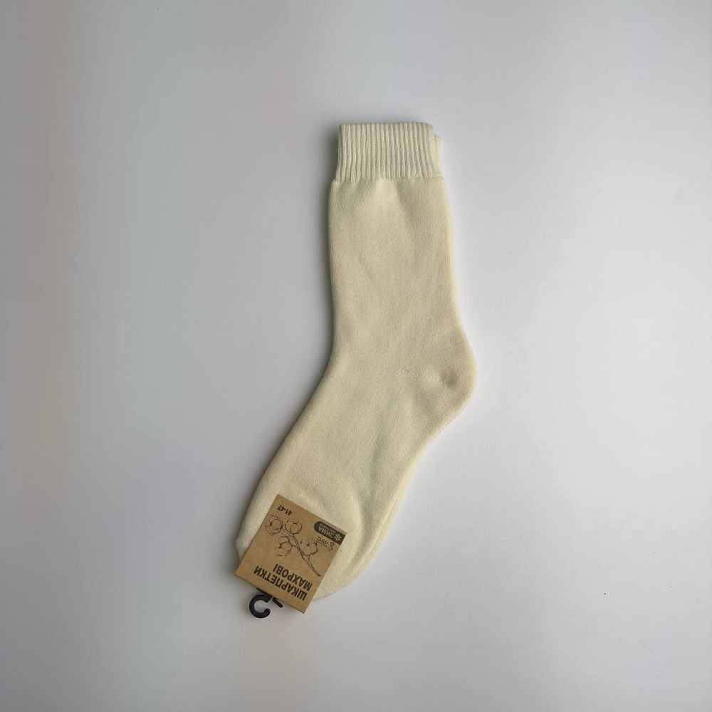 Теплі шкарпетки чоловічі махрові зимові Термо GM Textile Високі 41-46 Молочний Суми - фото 3