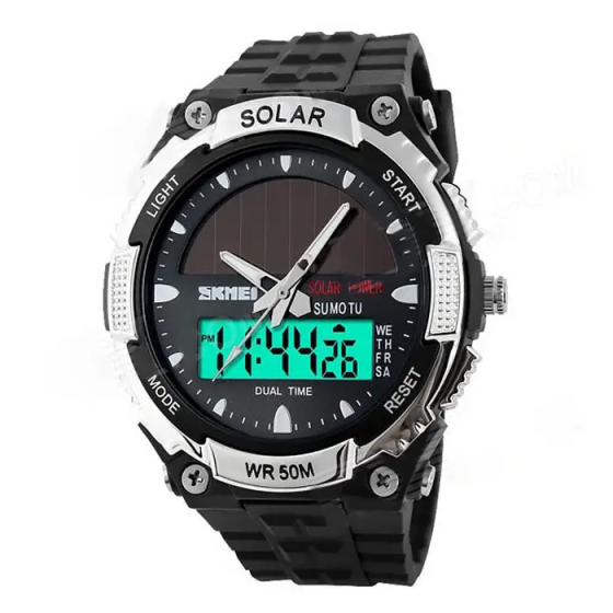 Чоловічий спортивний годинник Skmei 1049 із сонячною батареєю (Білий) Вінниця