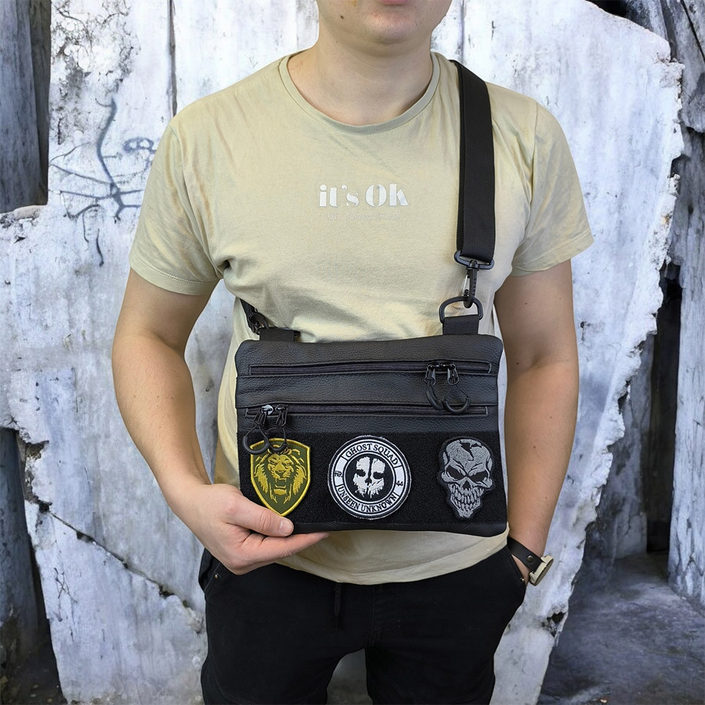 Тактична сумка з шевроном, Рюкзак через плече військова барсетка, Чоловічі сумки через плече KD-78 Львів - фото 9