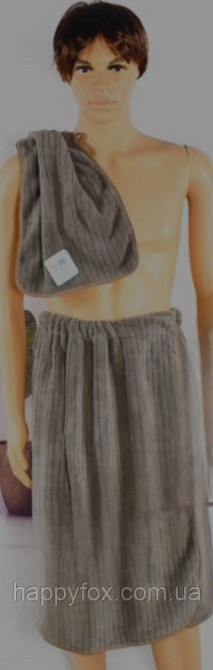 Комплект чоловічий, рушник-халат+лицьовий рушник Львов - изображение 2