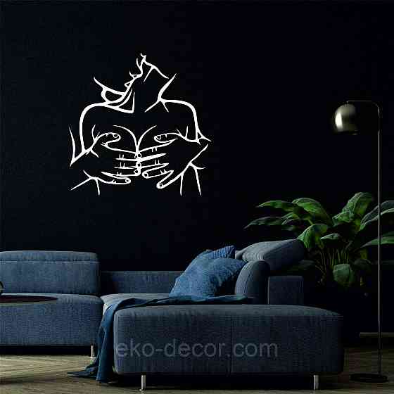 Декоративное настенное Панно «По взрослому 18+», Декор на стену 90*90 см, Белый Киев