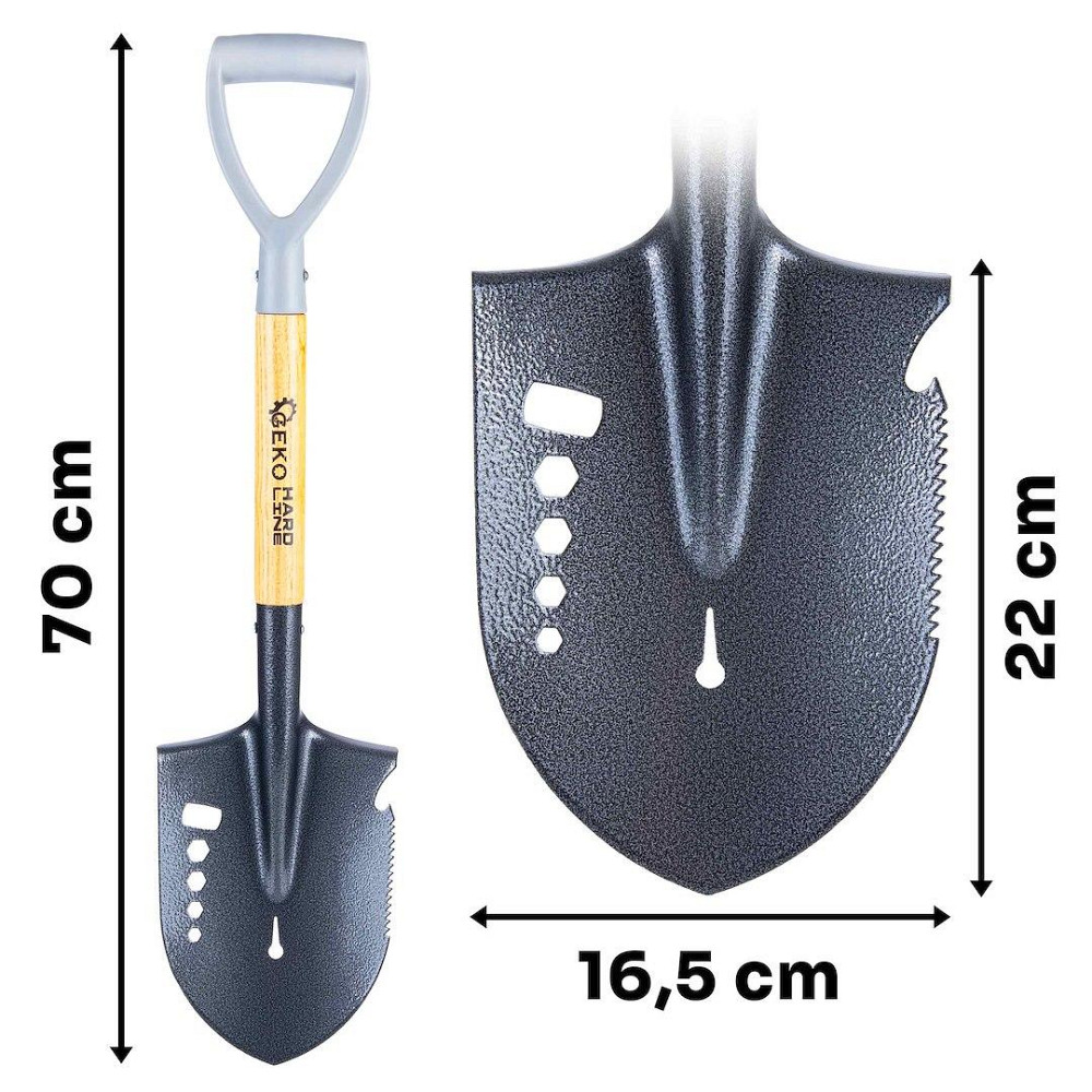 Лопата-рискаль вкорочена (саперка) "GeKo" з дерев'яним держаком 16,5х22/ 70 см Стрий - фото 5