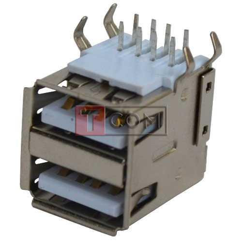 Гнездо USB тип A двойное, монтажное, угловое Полтава - изображение 1