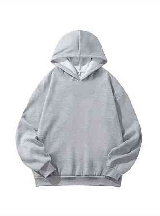 Женское стильное оверсайз худи из тринитки на флисе Меланж Одесса