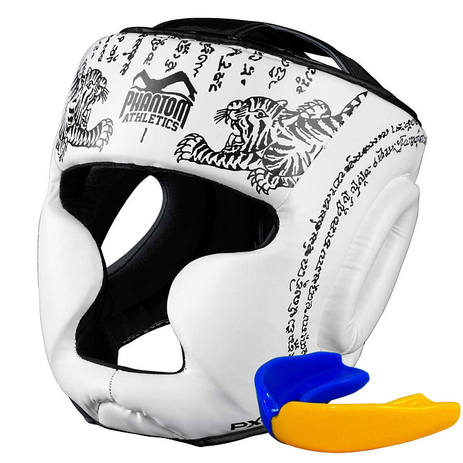 Боксерський шолом Phantom Muay Thai Full Face White (капа в комплекті) Кам'янське - фото 1