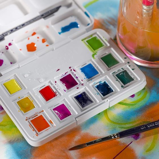 Набір акварельних фарб VAN GOGH Pocket box VIBRANT COLOURS 12 кювет Royal Talens Київ
