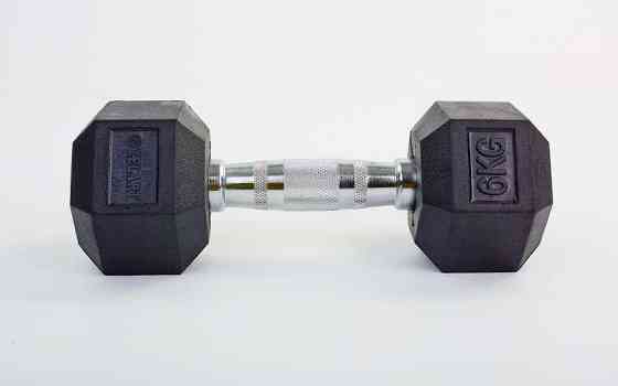 Гантель 6 кг цельная шестигранная гексагональная Zelart Киев