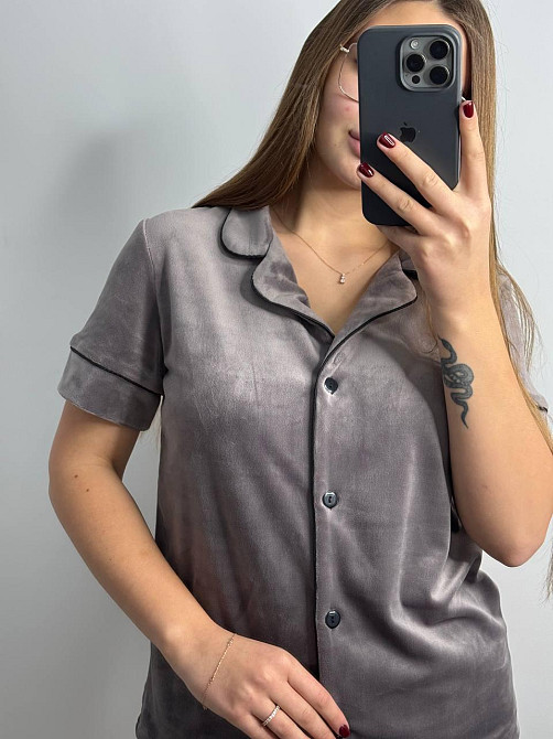 Женский велюровый домашний костюм с шортами Капучино ч/к XL/2XL Харьков - изображение 4