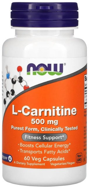 L-карнітин Now Foods L-Carnitine 500 мг 60 вегетаріанських капсул Київ - фото 1
