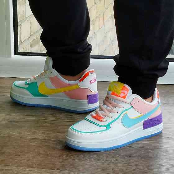 Кросівки Nike Force Білі Жіночі Шкіряні Найк Форси Shadow Різнобарвні (розміри: 37,38,39,40) Відео Огляд — 13 Дніпро