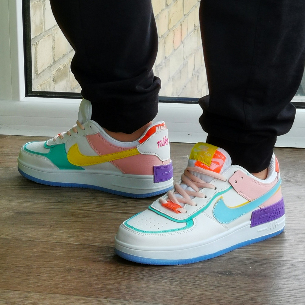 Кроссовки Nike Force Белые Женские Кожаные Форсы Разноцветные Найк (размеры: 37,38,39,40) Видео Обзор - 13 Днепр - изображение 2