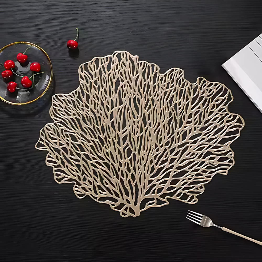 Сервировочная салфетка под горячее фигурная 48х38 см, коврик сервировочный золотистый набор 2 шт Каменец-Подольский - изображение 3