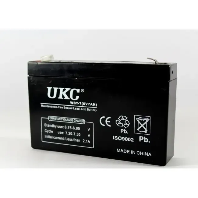 Акумуляторна батарея UKC 6В 7А BATTERY для ДБЖ, ліхтарів, іграшок та інших автономних пристроїв Одеса - фото 3