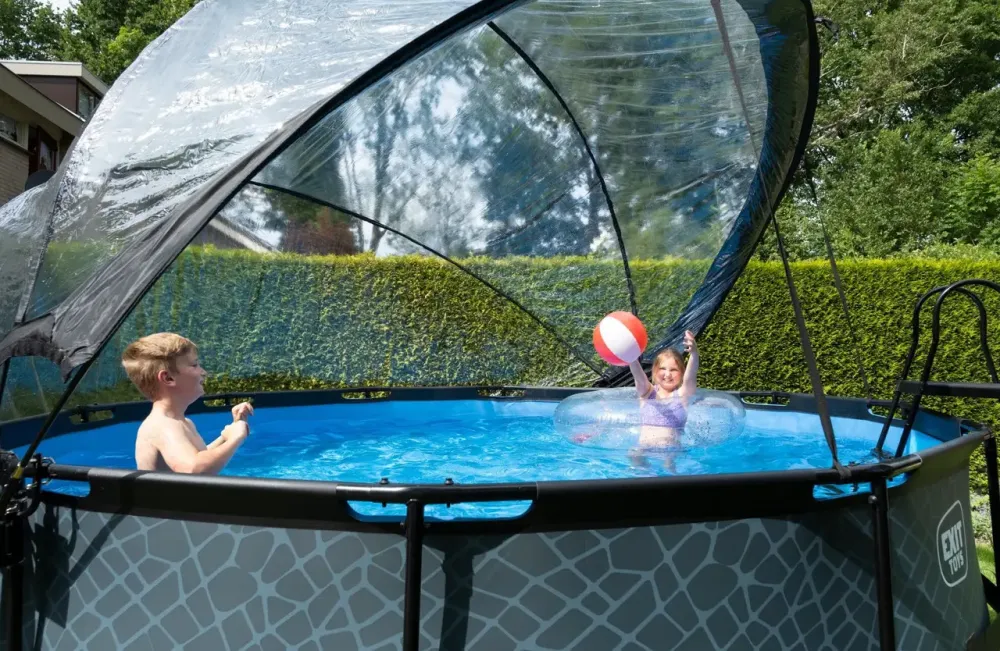 Бассейн EXIT с куполом 427х122 см (песочный фильтр) в цвете black skin с тепловым насосом Київ - фото 9