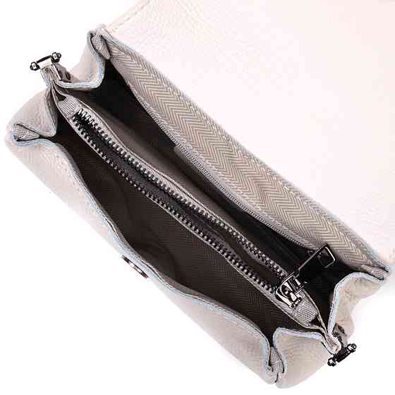 Шкіряна сумка з трикутним клапаном Vintage 22255 Біла Київ