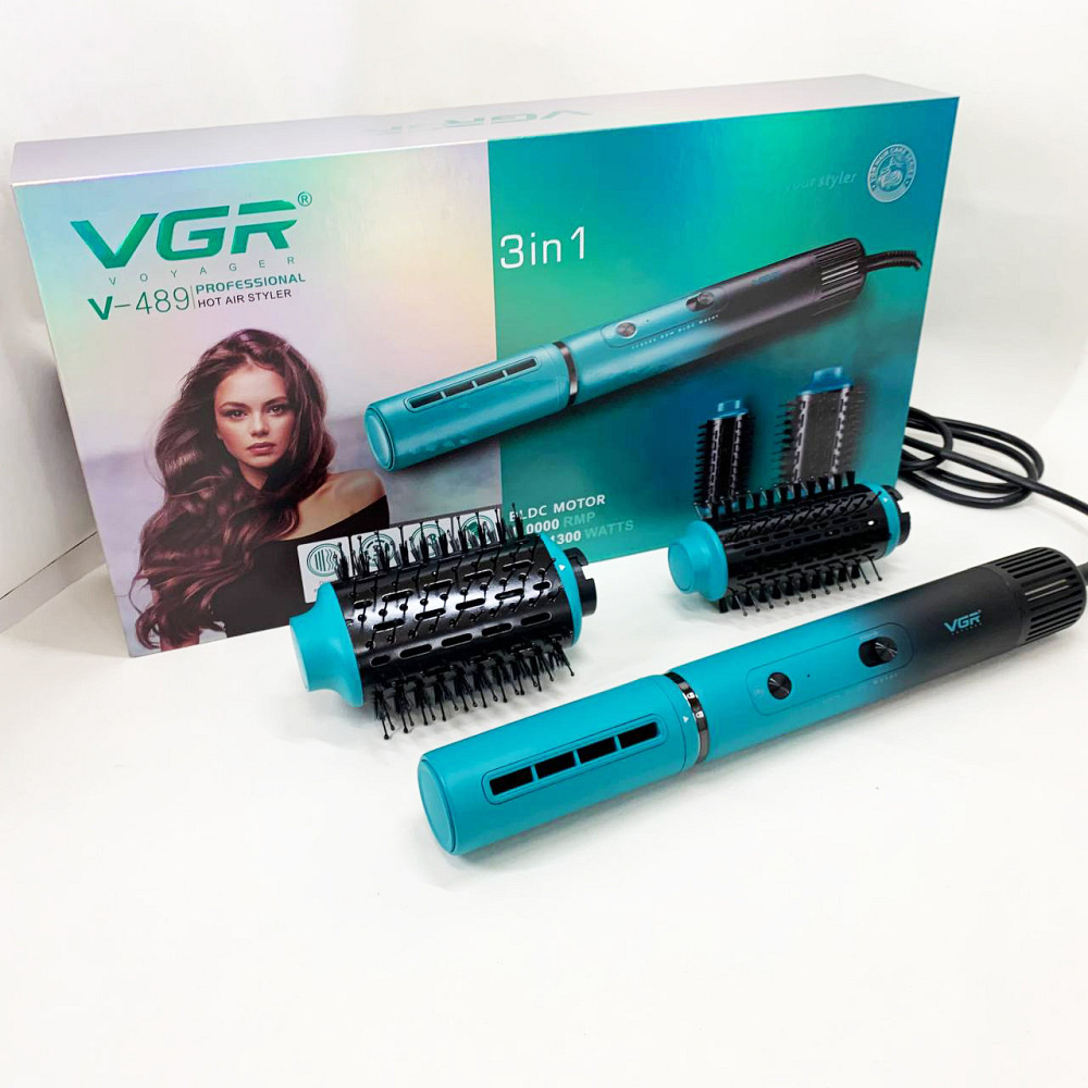 Фен электрический с насадками VGR V-489, Стайлер-выпрямитель для укладки выпрямления волос, Фен стайлер XH-99 Львов - изображение 2