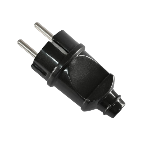 Вилка мережева із заземленням 16А пряма чорна Standard Titanum Житомир - фото 3