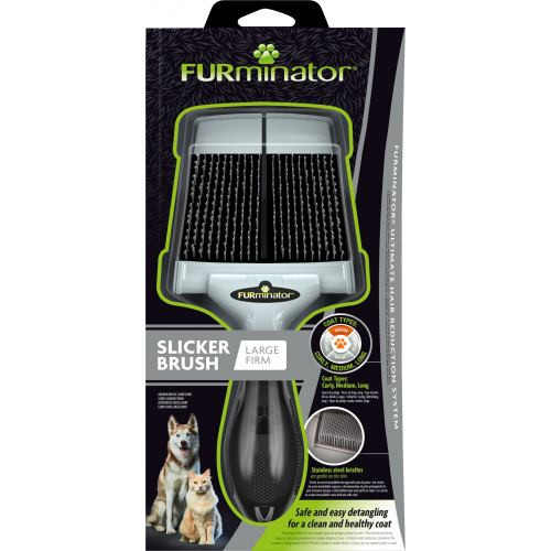 Щетка-пуходерка для собак и кошек FURminator жесткая L 20,5 х 9,5 х 1,5 см Киев - изображение 3