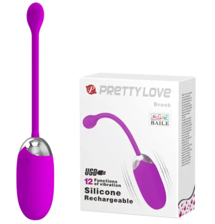 Перезаряжаемое виброяйцо PRETTY LOVE «BROOK» 12 режимов вибрации Sex Aura Киев