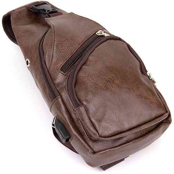 Сумка крос боді смарт зі шкірозамінника Vintage 20572 Коричнева Київ