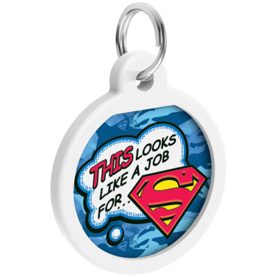 Адресник для животных WAUDOG Smart ID с QR паспортом "Работа для Супермена", круг 25 мм (0625-1016ru-eng) Винница - изображение 2