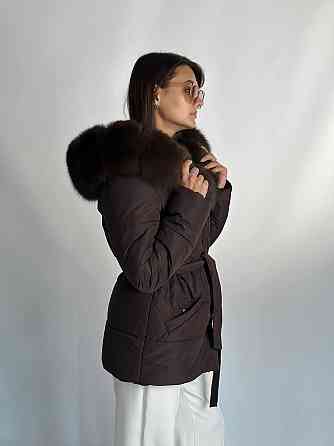 Женский пуховик Oslo с мехом финского песца Шоколад, 46, Т.Соболь Харьков