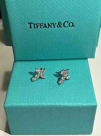 Сережки крестики   Тіффані Срібло 925  Гравірування  Tiffany Одеса