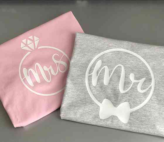 Парні футболки для хлопця та дівчини зі 100% Бавовна. MR\MRS Чернівці