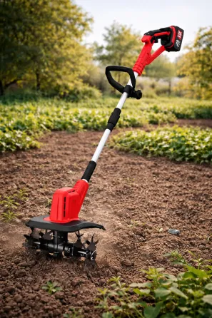 Акумуляторний культиватор 48V ручний для городу, теплиць та клумб, 2 АКБ Красный Коломия
