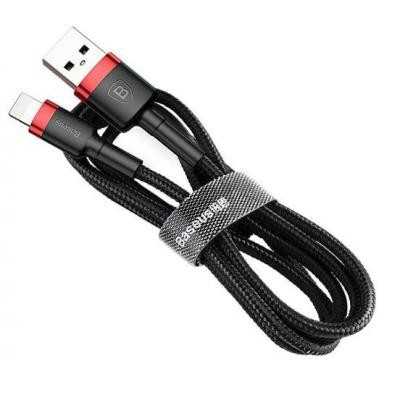 Дата кабель USB 2.0 AM to Lightning 0.5m Cafule 2.4A red+black Baseus (CALKLF-A19) Винница - изображение 1