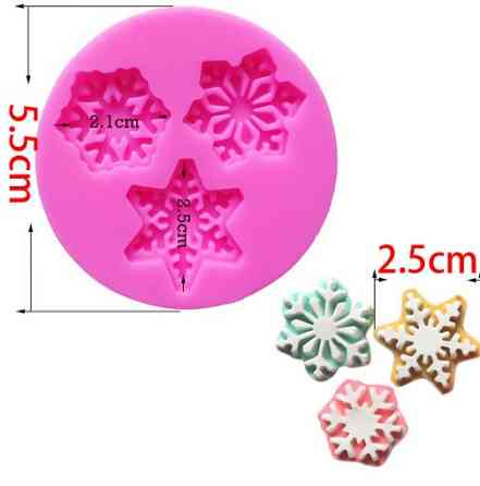 Молд силиконовый Снежинки 55 мм розовый Киев