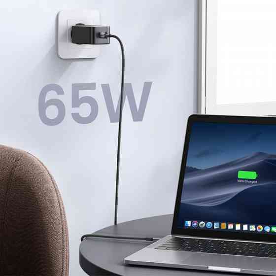 Зарядний пристрій 3xUSB 65W GaN (2хUSB-C+USB-A) CD244 Сірий Ugreen (10335) Киев