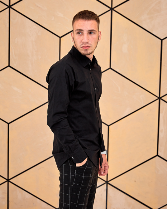 Рубашка мужская классическая Черный L Харьков - изображение 7