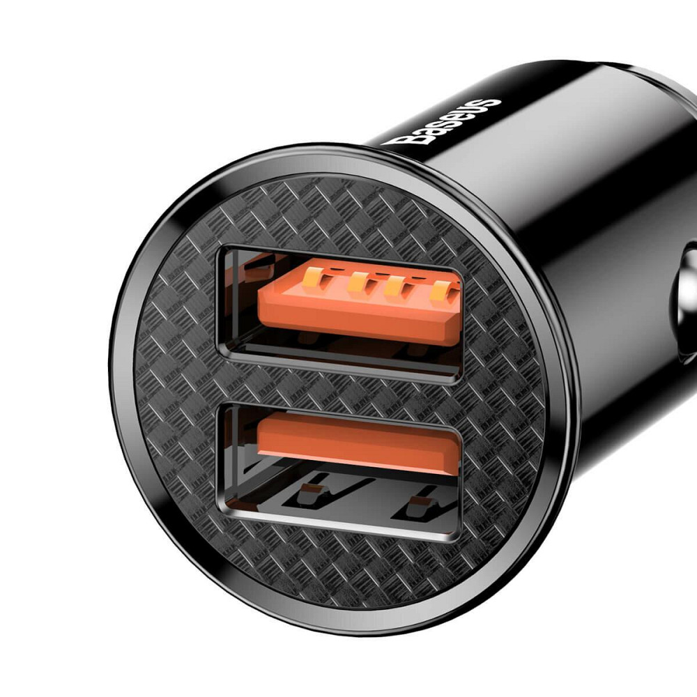Автомобільний зарядний пристрій Baseus Circular Plastic А+А 30W Black Ковель - фото 3