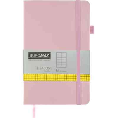 Книга записна Buromax Etalon 125x195 мм 96 аркушів в клітинку обкладинка зі штучної шкіри Рожева (BM.291160-10) Вінниця