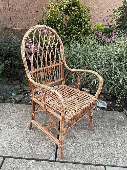 Стільчик плетений кухонний з лози Київ - фото 2