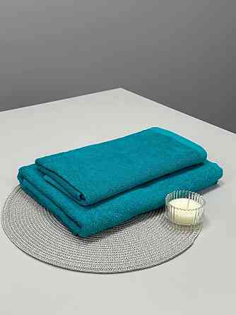 Комплект полотенец однотонных Ideal Textile 50х90см + 70х140см 400 г/м2 (56860932) Бірюзовий Черновцы