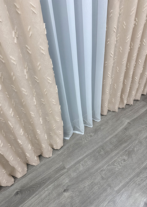 Шторная ткань Лен Букле цвет таш 1882ш Киев - изображение 6