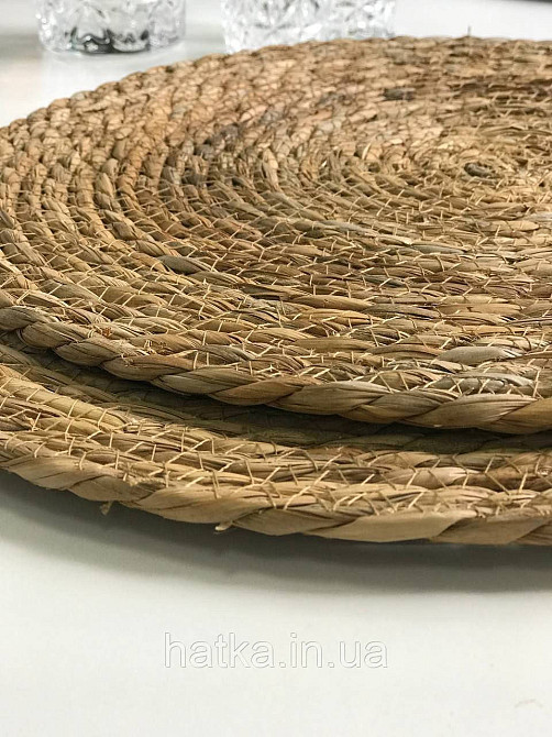 Підтарельник плетений солом'яний "Темна натура" 38 см темний натуральний Київ - фото 5