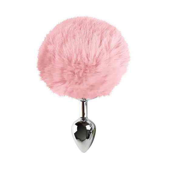 Металлическая анальная пробка М Art of Sex - Metal Butt plug Rabbit Tail Soft pink, диаметр 3,4 см Sex Aura Киев