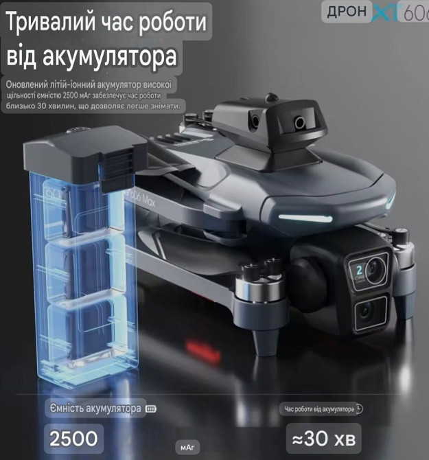 XT606 MAX GPS з великим екраном квадрокоптер 3км. Харків - фото 5